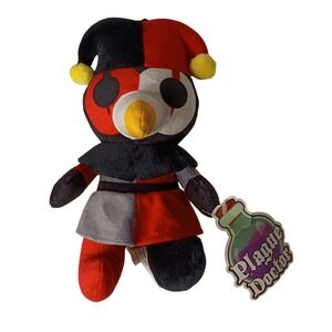 Plague Doctor Jester 8 1/2" Plush with Tag Good Stuff Brand Black‎ Red